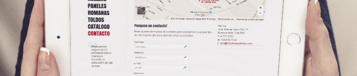 Sección contacto de "H2 Cortinas y Toldos"