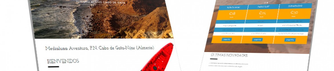 Página de inicio de la web "Medialunaventura, Diseñada por Pixel Plus Estudio Gráfico"