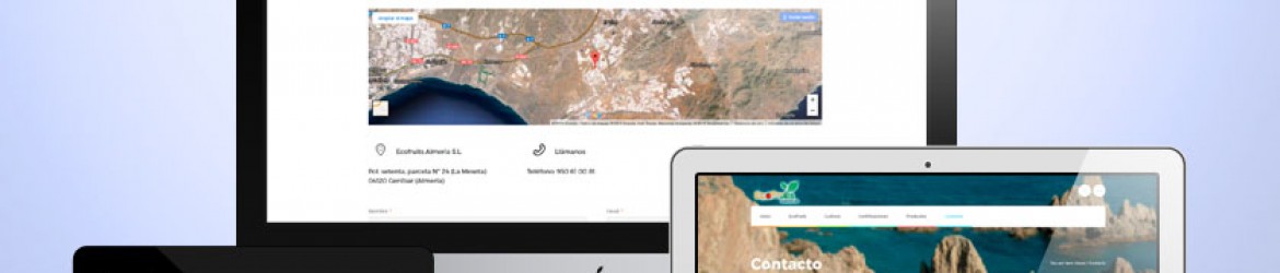 Sección contacto de la web de Ecofruits