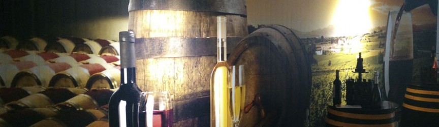 Montaje y rotulación de vinilos diseñados para bodega de vinos.