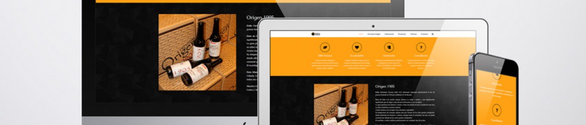 Página de inicio de "Cervezas Origen"