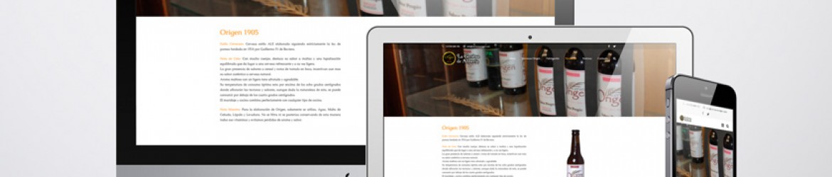 Sección Productos de "Cervezas Origen"