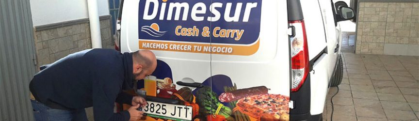 Rotulación de la furgoneta de trabajo de Dimesur